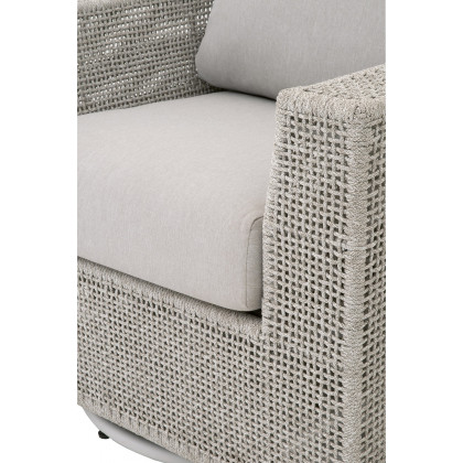 Essentials - Woven Tropez Outdoor Swivel Rocker Sofa Chair in Taupe