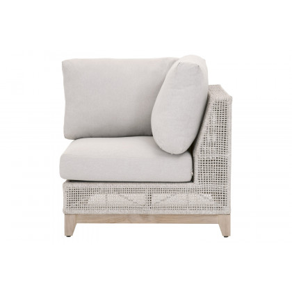Essentials - Woven Tropez Outdoor Modular Corner Sofa in Taupe