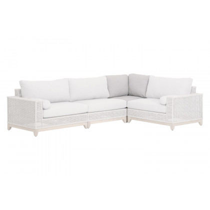 Essentials - Woven Tropez Outdoor Modular Corner Sofa in Taupe