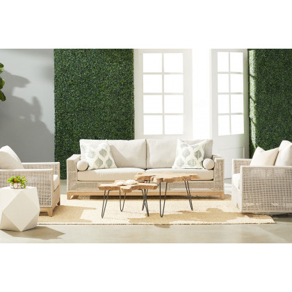 Essentials - Woven Tropez Outdoor 90" Sofa in Taupe