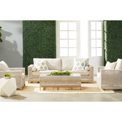 Essentials - Woven Tropez Outdoor 90" Sofa in Taupe