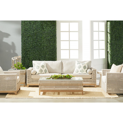 Essentials - Woven Tropez Outdoor 90" Sofa in Taupe