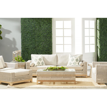 Essentials - Woven Tropez Outdoor 90" Sofa in Taupe