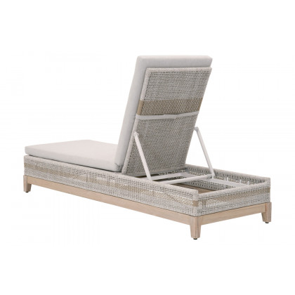 Essentials - Woven Tapestry Outdoor Chaise Lounge in Taupe
