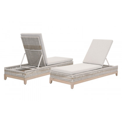 Essentials - Woven Tapestry Outdoor Chaise Lounge in Taupe