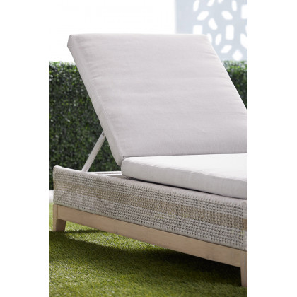 Essentials - Woven Tapestry Outdoor Chaise Lounge in Taupe