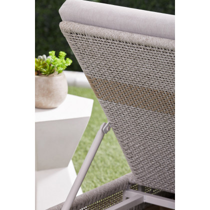 Essentials - Woven Tapestry Outdoor Chaise Lounge in Taupe