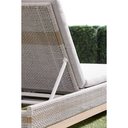 Essentials - Woven Tapestry Outdoor Chaise Lounge in Taupe