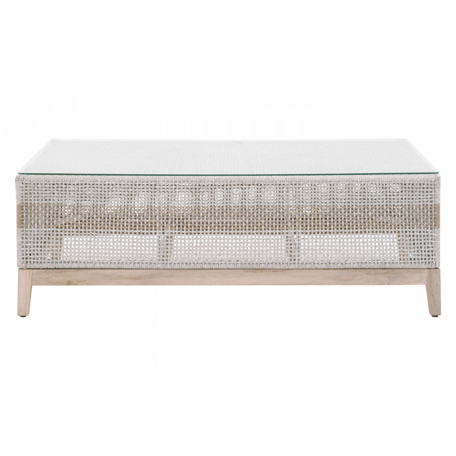 Essentials - Woven Tapestry Outdoor Coffee Table in Taupe