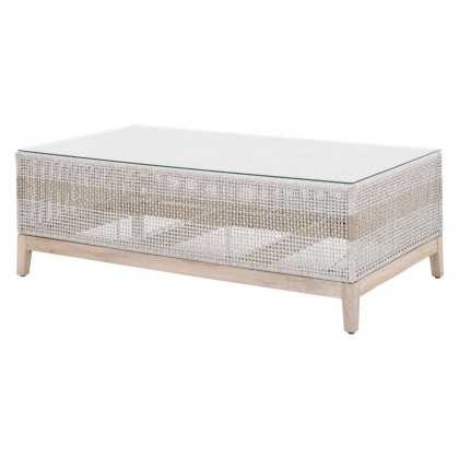 Essentials - Woven Tapestry Outdoor Coffee Table in Taupe