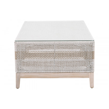 Essentials - Woven Tapestry Outdoor Coffee Table in Taupe