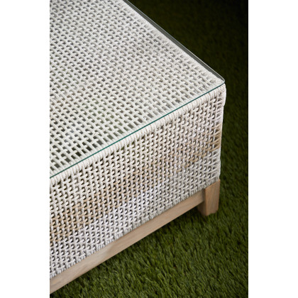 Essentials - Woven Tapestry Outdoor Coffee Table in Taupe