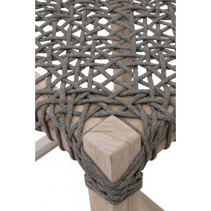Essentials Woven Costa Outdoor Backless Counter Stool - Dove Flat Rope Gray Teak
