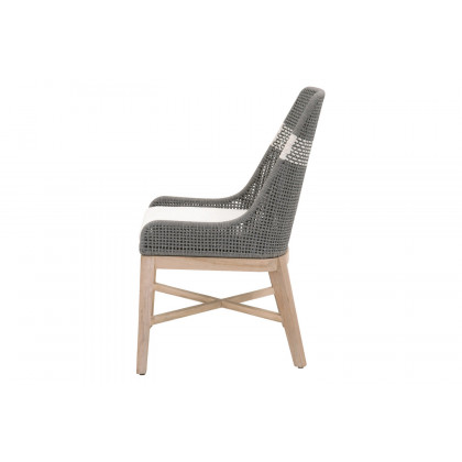 Essentials Woven Tapestry Outdoor Dining Chair, Set of 2 - Dove Flat Rope