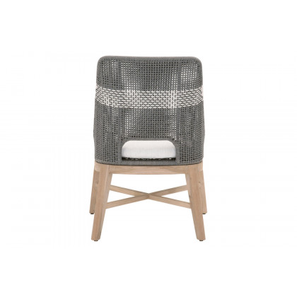 Essentials Woven Tapestry Outdoor Dining Chair, Set of 2 - Dove Flat Rope