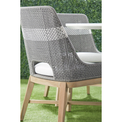 Essentials Woven Tapestry Outdoor Dining Chair, Set of 2 - Dove Flat Rope