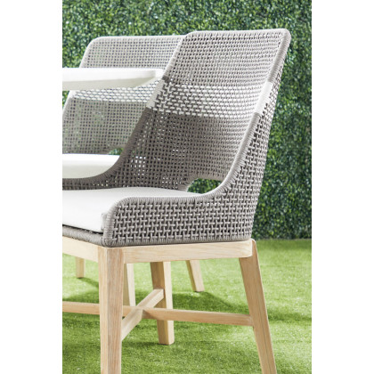 Essentials Woven Tapestry Outdoor Dining Chair, Set of 2 - Dove Flat Rope