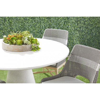 Essentials Woven Tapestry Outdoor Dining Chair, Set of 2 - Dove Flat Rope