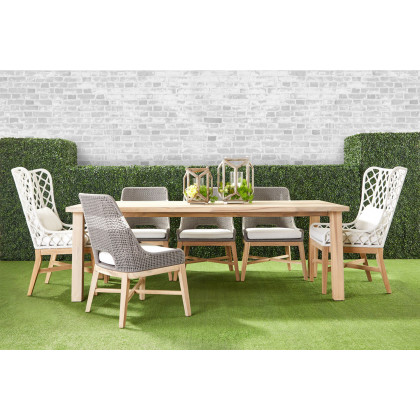 Essentials Woven Tapestry Outdoor Dining Chair, Set of 2 - Dove Flat Rope