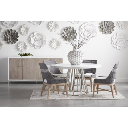 Essentials Woven Tapestry Dining Chair, Set of 2 - Dove Flat Rope