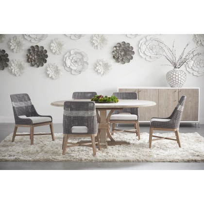 Essentials Woven Tapestry Dining Chair, Set of 2 - Dove Flat Rope