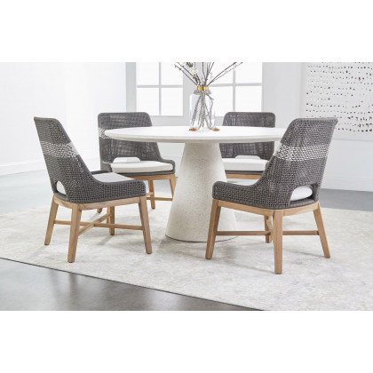 Essentials Woven Tapestry Dining Chair, Set of 2 - Dove Flat Rope