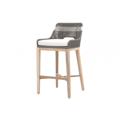 Essentials Woven Tapestry Outdoor Barstool - Dove Flat Rope
