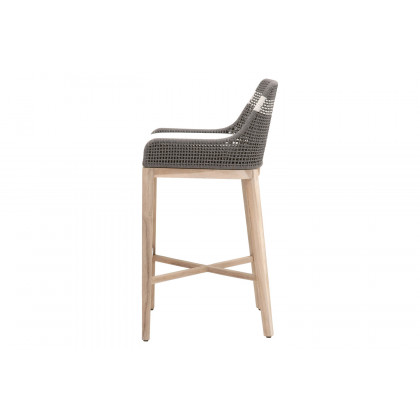 Essentials Woven Tapestry Outdoor Barstool - Dove Flat Rope