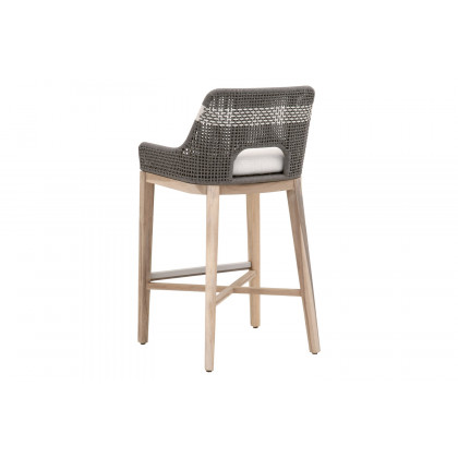 Essentials Woven Tapestry Outdoor Barstool - Dove Flat Rope
