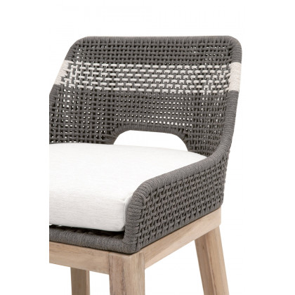 Essentials Woven Tapestry Outdoor Barstool - Dove Flat Rope