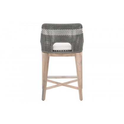Essentials Woven Tapestry Outdoor Counter Stool - Dove Flat Rope