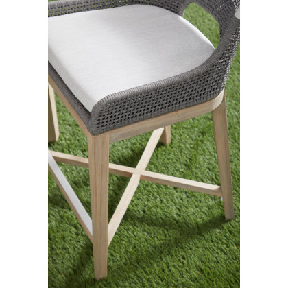 Essentials Woven Tapestry Outdoor Counter Stool - Dove Flat Rope