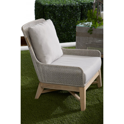 Essentials - Woven Tapestry Outdoor Club Chair in Taupe