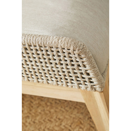 Essentials - Woven Tapestry Outdoor Footstool in Taupe