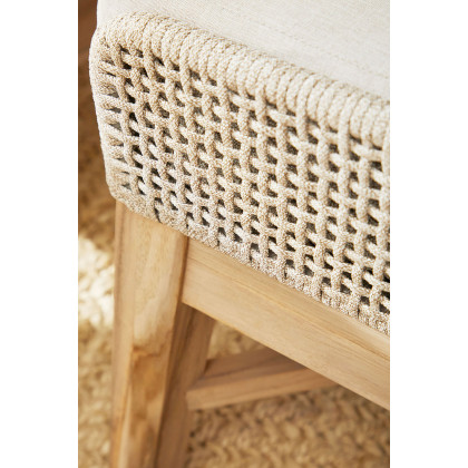 Essentials - Woven Tapestry Outdoor Footstool in Taupe