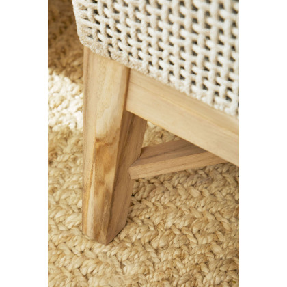 Essentials - Woven Tapestry Outdoor Footstool in Taupe