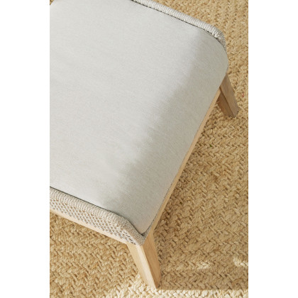Essentials - Woven Tapestry Outdoor Footstool in Taupe