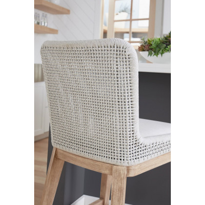 Essentials Woven Mesh Counter Stool - White Speckle Natural Gray