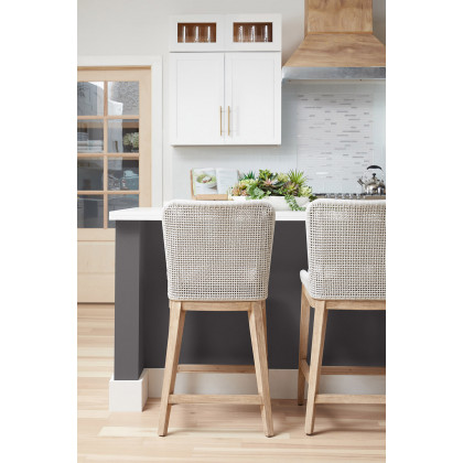 Essentials Woven Mesh Counter Stool - White Speckle Natural Gray