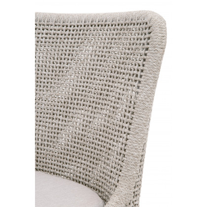 Essentials Woven Mesh Outdoor Counter Stool - Taupe White Gray Teak