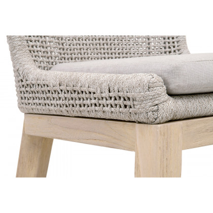 Essentials Woven Mesh Outdoor Counter Stool - Taupe White Gray Teak