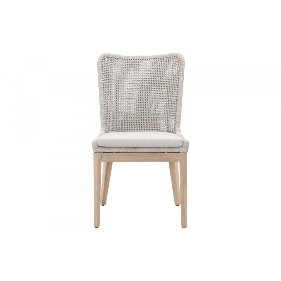 Essentials Woven Mesh Outdoor Dining Chair, Set of 2 - Taupe Flat Rope