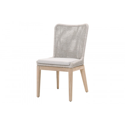 Essentials Woven Mesh Outdoor Dining Chair, Set of 2 - Taupe Flat Rope