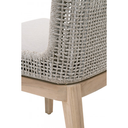 Essentials Woven Mesh Outdoor Dining Chair, Set of 2 - Taupe Flat Rope