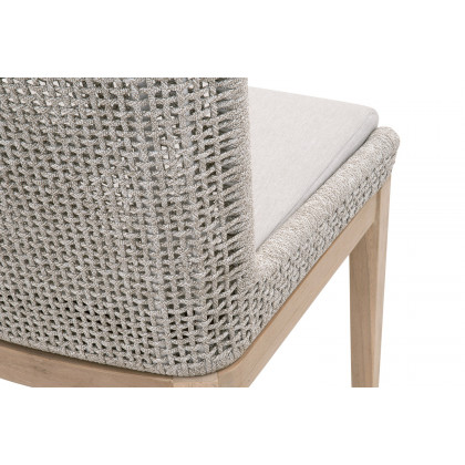 Essentials Woven Mesh Outdoor Dining Chair, Set of 2 - Taupe Flat Rope
