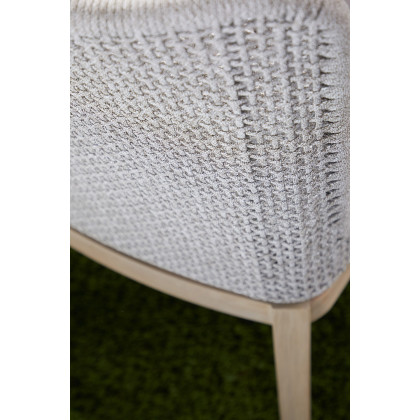 Essentials Woven Mesh Outdoor Dining Chair, Set of 2 - Taupe Flat Rope