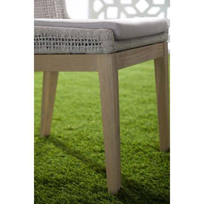 Essentials Woven Mesh Outdoor Dining Chair, Set of 2 - Taupe Flat Rope