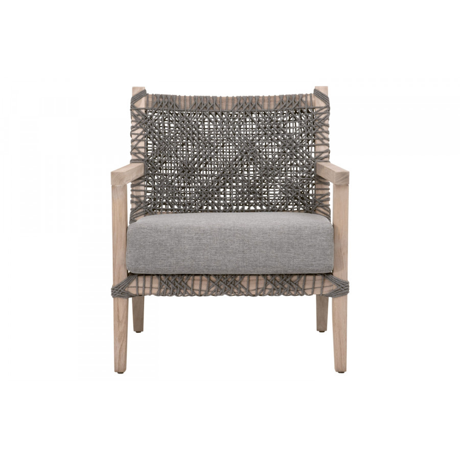 Essentials - Woven Costa Outdoor Club Chair in Dove Flat Rope