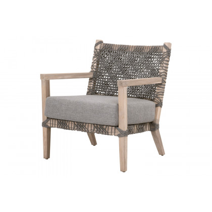 Essentials - Woven Costa Outdoor Club Chair in Dove Flat Rope