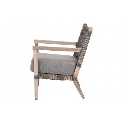Essentials - Woven Costa Outdoor Club Chair in Dove Flat Rope